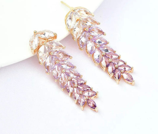 24K gold-plated Hypoallergenic wisteria zirconia - high quality - light purple color